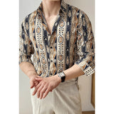 AIDASE  -  Unisex Spring Summer Floral Print Long Sleeve Shirt Casual Loose Fit Sun Protection Breathable Versatile aidase-shop