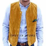 Men's Deerskin Velvet 10-button Suit Vest Best Man Wedding Clothing Jacket Victorian Style Steampunk Casual Business Vest aidase-shop