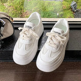 AIDASE  -  Spring New Women's Platform Wedge Sneakers Thick Sole Height Increasing Casual Fashion Versatile Lace up Board Shoes aidase-shop