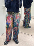 AIDASE  -  Casual Wide Leg Jeans Men Women Print Loose Long Trousers Straight Leg Pants Spring Summer Design Graffiti Paintings aidase-shop