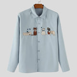 AIDASE  -  Men Shirt Embroidered Lapel Long Sleeve Korean Style Men Clothing Streetwear Loose 2025 Fashion Casual Male Shirts Tops aidase-shop