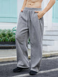 AIDASE  -  Men Drawstring Waist Loose Straight Leg Wide Leg Sports Sweatpants With Pockets aidase-shop