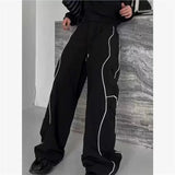 AIDASE  -  American Style Casual Pants Men's Women's Spring Summer Cool Feeling Loose Drawstring Long Trousers Straight Leg Design aidase-shop