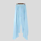 AIDASE  -  Men Irregular Pants Solid Elastic Waist Joggers Trousers Men Streetwear Loose Pleated Fashion Casual Men Long Pants aidase-shop