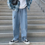 48.38idase Cargo Jeans Men Wide Leg Denim Pants  Autumn Loose Straight Baggy Men's Jeans Hip Hop Streetwear Skateboard Neutral Denim aidase-shop