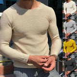 AIDASE  -  Men's Long Sve Knitted Pullover Sweater Casual Briti Sle round Ne Ribbed Boting Large Size Acrylic Spring Season aidase-shop