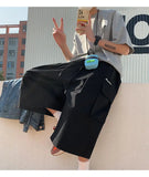AIDASE  -  Japanese Streetwear Beige Cargo Capri Pants Women Harajuku Hippie Pockets Oversize Wide Leg Trousers Jogging Summer aidase-shop