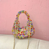 AIDASE  -  Fashion Handmade Beaded Women Luxury Wedding Silver Banquet Handbag Chain Totes Crossbody Bag Purse aidase-shop