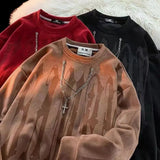 Aidase American Niche Trend Harajuku Hoodies man Chain Large Letter Printing Thin Couple Sweater Men and Women Sweatshirts Y2k Clothes