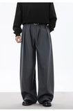 AIDASE  -  Spring New Men's Fashion Loose Simple Wide Leg Pants Basic Casual Solid Comfortable Straight Trousers Male Bottom Clothing aidase-shop