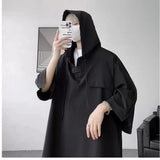 Aidase Summer Men's Hooded Hundred Short Sleeve t-shirt Sleeve Thin Sweatshirt Sports Clothes Hiking Outdoor aidase-shop