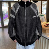 AIDASE  -  American Retro Striped f High Collar Sweater Coat Casual Sle Knitted Autumn Winter Outerwear for Men And Women aidase-shop