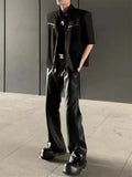 AIDASE  -  American Retro High-End PU Leather Casual Pants Men's Niche Design Loose Wide Leg Versatile Long Trousers aidase-shop