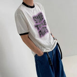 AIDASE  -  Summer New Men Tide Ins Chic  Korean Tops High Street Casual Print Cotton Small Neckline O-Neck Short Sleeve T-shirt aidase-shop