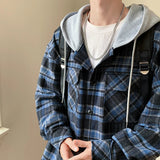 AIDASE  -  Autumn Retro Plaid Shirt American Trend Hooded Casual Men's Jacket Fashion Loose Long-sleeved Men Women Clothing aidase-shop