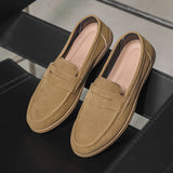 AIDASE  -  Leather Loafers Men's Business Casual Flat Heel Breathable Comfortable Spring Autumn Seasonal Fashion Single Shoes Slip-On aidase-shop