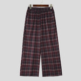 AIDASE  -  Men Plaid Pants Elastic Waist Joggers Loose Casual Trousers Men Streetwear 2025 Korean Style Fashion Male Wide Leg Pants aidase-shop