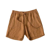 AIDASE  -  Summer Cotton Linen Shorts Men Casual Drawstring Elastic Waist Solid Beach Short Trousers Comfort Breath Sports Home Shorts aidase-shop