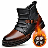 Aidase Autumn Winter Retro Ankle Boots for Men Fashion Casual Size Zipper Motorcycle Boots Man New Designer Warm Platform Shoes Male aidase-shop