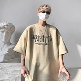 26.2Aidase American High Street Hip-hop Men and Women Trendy and Personalized Printed Round Neck Short Sleeved Loose Vintage Casual T-shirt aidase-shop
