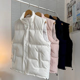 AIDASE  -  Autumn Winter Thickened Cotton Padded Vest Men's Lightweight Stand Collar Sleeveless Jacket Outdoor Wear Warmth Sporty Waistcoat aidase-shop