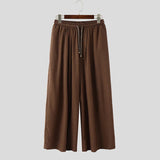 AIDASE  -  Men Wide Leg Pants Drawstring Joggers Oversize Pleated Casual Trousers Men Streetwear Vintage 2025 Male Long Pants S-5XL aidase-shop