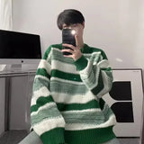 Aidase Autumn Winter Striped Sweater Men Casual Knitted Pullover Korean Fashion Streetwear Men Clothing New Oversized Sweater Male aidase-shop