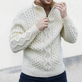 AIDASE  -  New Autumn and Winter Style European and American Men's Hooded Knitted Solid Color Long-sleeved Fashionable Single-wear Sweater. aidase-shop