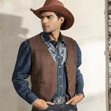39.93Aidase Denim Vest Men's Suede Leather Suit Casual Western Cowboy Waistcoat Custom Colour Prom Man Clothing Punk Sleeveless Jacket aidase-shop
