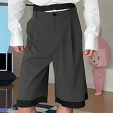 AIDASE  -  Men Shorts Patchwork Button Loose Korean Style Casual Men Bottoms Streetwear Summer 2025 Fashion Male Shorts S-5XL aidase-shop