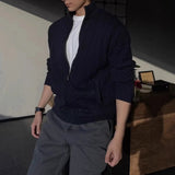 AIDASE  -  Men's Old Money Style Cable Knit Cardigan Loose Comfortable Trendy Versatile Stand Collar Zipper Style Daily Wear Advanced Coat aidase-shop
