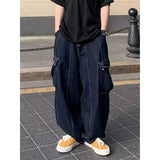 Aidase Baggy Cargo Jeans big pocket Trousers Male Denim Pants Wide Leg Pant women's Jeans Loose Casual Streetwear Hip Hop Harajuku