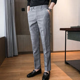 Aidase Slim Fit Social Man Suits Pants Tailoring Business Tressed Elastic Stretch Trousers for Men Dress Chinese Homme Summer Up