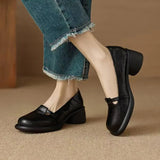 AIDASE  -  New Women Mary Jane Shoes Retro Round Toe Thick Platform Slip On Soft Leather Casual Loafers Comfort Flat Pumps aidase-shop