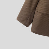 AIDASE  -  Men Striped Blazer Lapel Long Sleeve Button Casual Male Suit Streetwear Elegant Fashion Thin Coats Men Blazer S-5XL aidase-shop