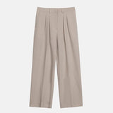 AIDASE  -  Trendy Straight Leg Loose Fit Casual Pants for Men Spring Summer New Arrival Korean Sle Pure Color Thin Double Pleat Long Pant aidase-shop