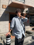 AIDASE  -  Unisex Casual Striped Relaxed-Fit Long Sleeve Shirt in Soft Sage, Classic Blue & Timeless Charcoal aidase-shop