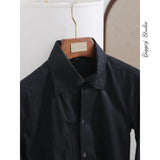 Aidase Italian One-Piece Collar Anti-Wrinkle Slim fit Old Qian Leisure Retro Artistic Yupi Gentleman Fashion Long sleeve Stripe aidase-shop