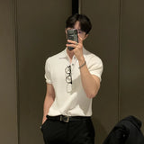 AIDASE  -  Men's Fashion Lapel Short Sleeve Ribbed Texture Breathable Skin-friendly Casual Versatile Business Commute Daily Wear Polo Shirt aidase-shop