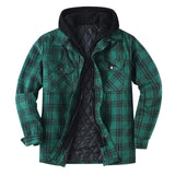 AIDASE  -  Mens Winter European American Style Thick Plaid Cotton Jacket Long Sleeve Loose Hooded Coat Casual Outerwear men's jacket aidase-shop