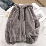 AIDASE  -  Autumn Winter Fleece-Lined Hooded Sweatshirt For Men Trendy Loose Fit Long Sleeve Warm Plush Jacket Idle Style Top Casual Scene aidase-shop