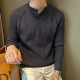 Aidase Thick Men's Knit Sweater Long Sleeve Loose Fit Knitwear Harajuku Original Vintage Clothing Deals Y2k Casual Pullovers Male