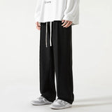 AIDASE  -  Spring and Autumn Men's Solid High Waist Elastic Loose Classic Wide Leg Pants Fashion Casual Commuter All-match Trousers aidase-shop