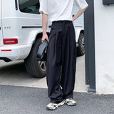 AIDASE  -  Black Suit Pants Men Oversized Fashion Social Mens Dress Pants Korean Loose Wide Leg Pants Mens Office Formal Trousers M-3XL aidase-shop