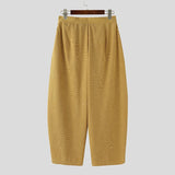 AIDASE  -  Men Corduroy Pants Solid Color Button Joggers Loose Wide Leg Trousers Men Streetwear 2025 Fashion Casual Male Long Pants aidase-shop