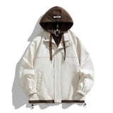 AIDASE  -  Men's Windbreaker Jacket Outdoor Windproof Color Block Hooded Trendy Loose Breathable Comfort Casual Lightweight Hiking Outwear aidase-shop