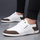 AIDASE  -  Men's Casual Leather Shoes Knot Business Leisure British Style round Toe Low Heel Anti-Slip Leather Lined Rubber Bottom aidase-shop