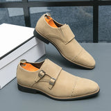 AIDASE  -  Men Classic Loafers PU Brown Comfortable Fashionable Pointed Leather Shoe British Style Party Social Brand Shoes Men Sizes 38-46 aidase-shop