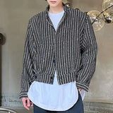 AIDASE  -  Autumn Winter New Men's Tide Elegant Short Jacket Thick Small Fragrant Stand Collar Woolen Korean Fashion Casual Top aidase-shop