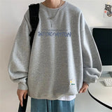 AIDASE  -  Spring Autumn Fashion Fleece Letter Print Sweatshirt Man Harajuku Oversized Male Clothes Pullovers Tops Long Sleeve Streetwear aidase-shop